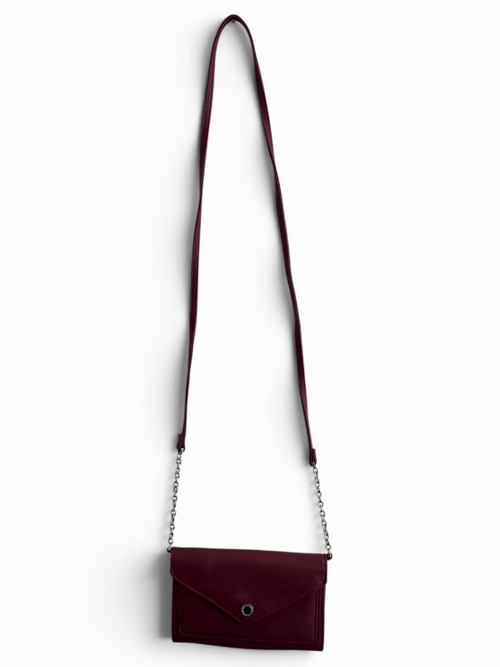 Women's Burgundy Crossbody Chain-Strap Bag